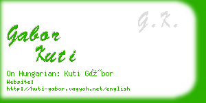 gabor kuti business card